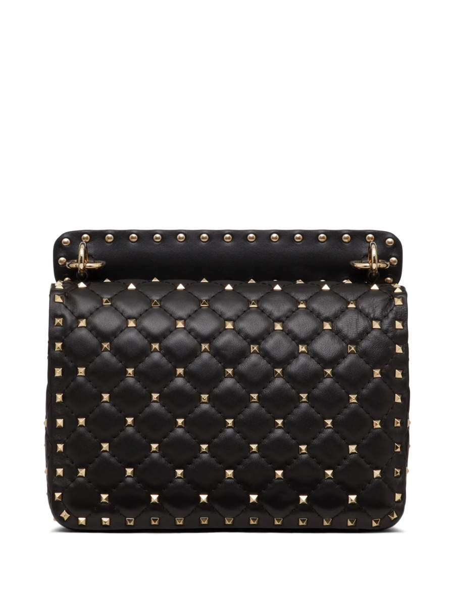 Geanta de umar Valentino Garavani Rockstud Spike neagra din metal si zamak - Img 3
