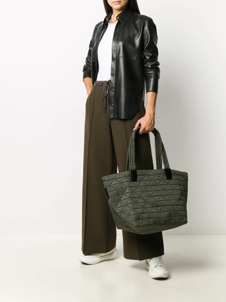 Geanta de umar VEECOLLECTIVE verde din nylon si piele - Img 2