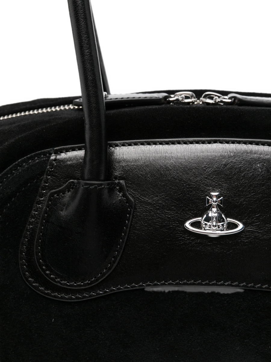 Geanta de umar Vivienne Westwood neagra din piele intoarsa - Img 4