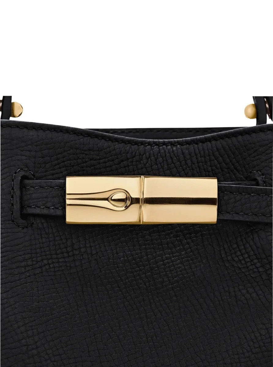 Geanta mini Longchamp neagra din piele - Img 4