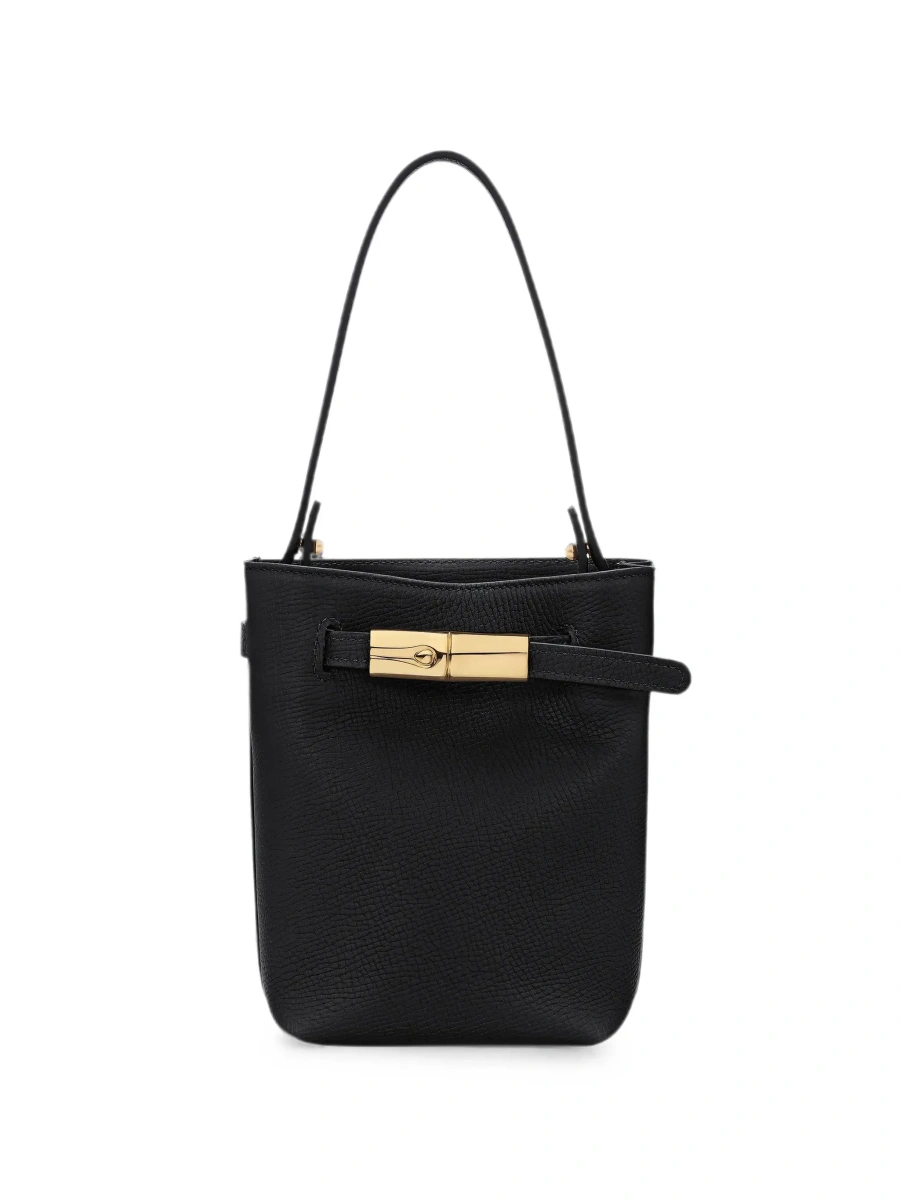Geanta mini Longchamp neagra din piele - Img 9