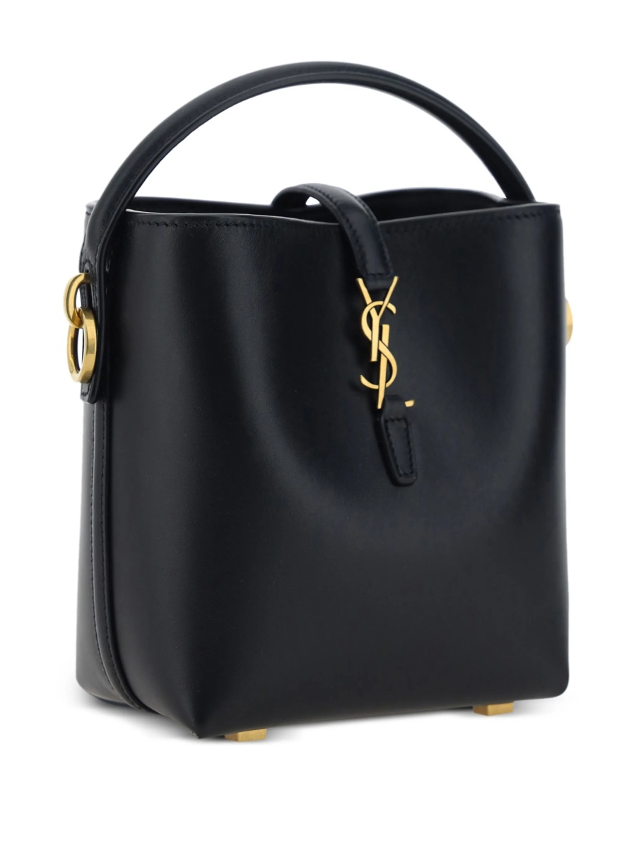 Geanta mini Saint Laurent neagra din piele si metal - Img 4