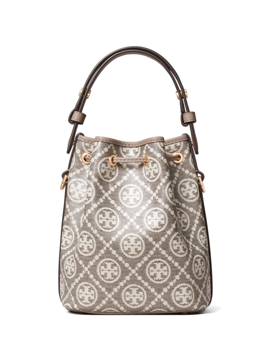 Geanta mini Tory Burch gri din bumbac - Img 4