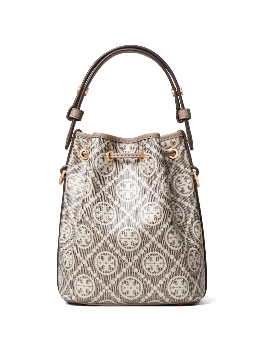 Geanta mini Tory Burch gri din bumbac - Img 4