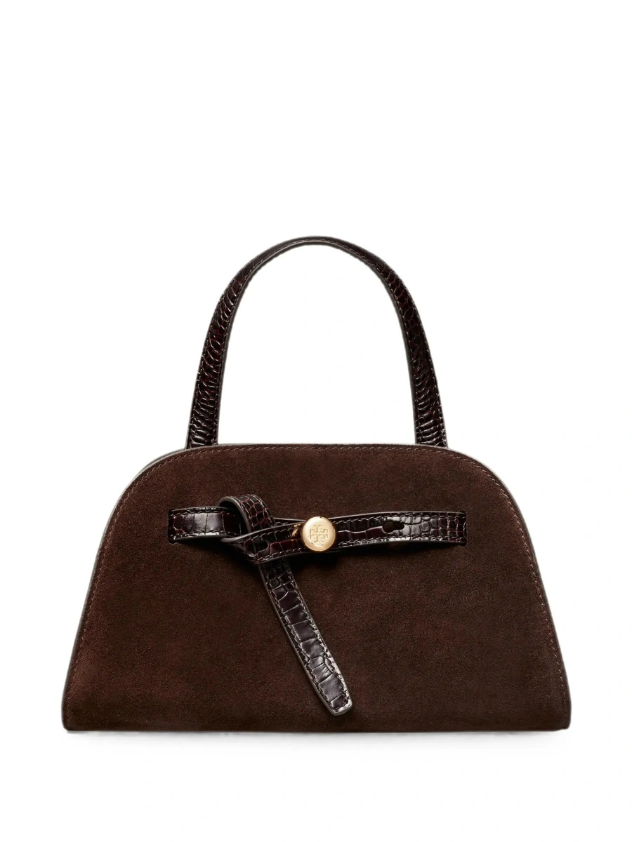 Geanta mini Tory Burch maro din piele intoarsa - Img 6