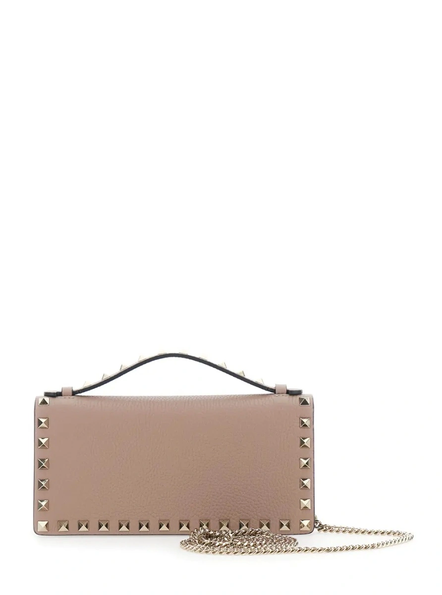 Geanta mini Valentino Garavani 'Rockstud' roz din piele - Img 2