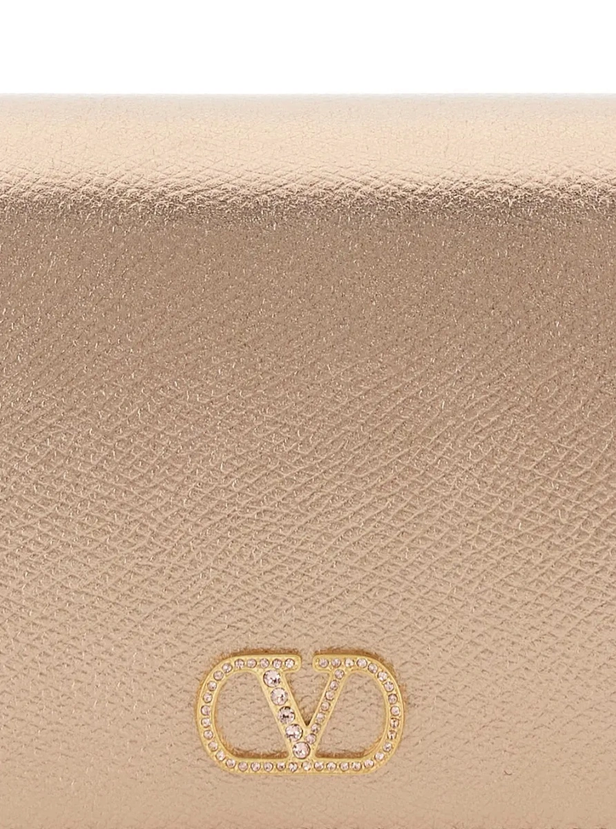 Geanta mini Valentino Garavani 'VLogo' gri din piele - Img 3