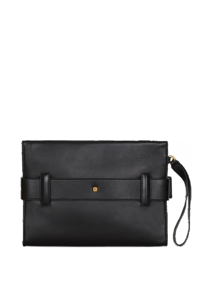 Geanta plic Balmain neagra din piele - Img 4