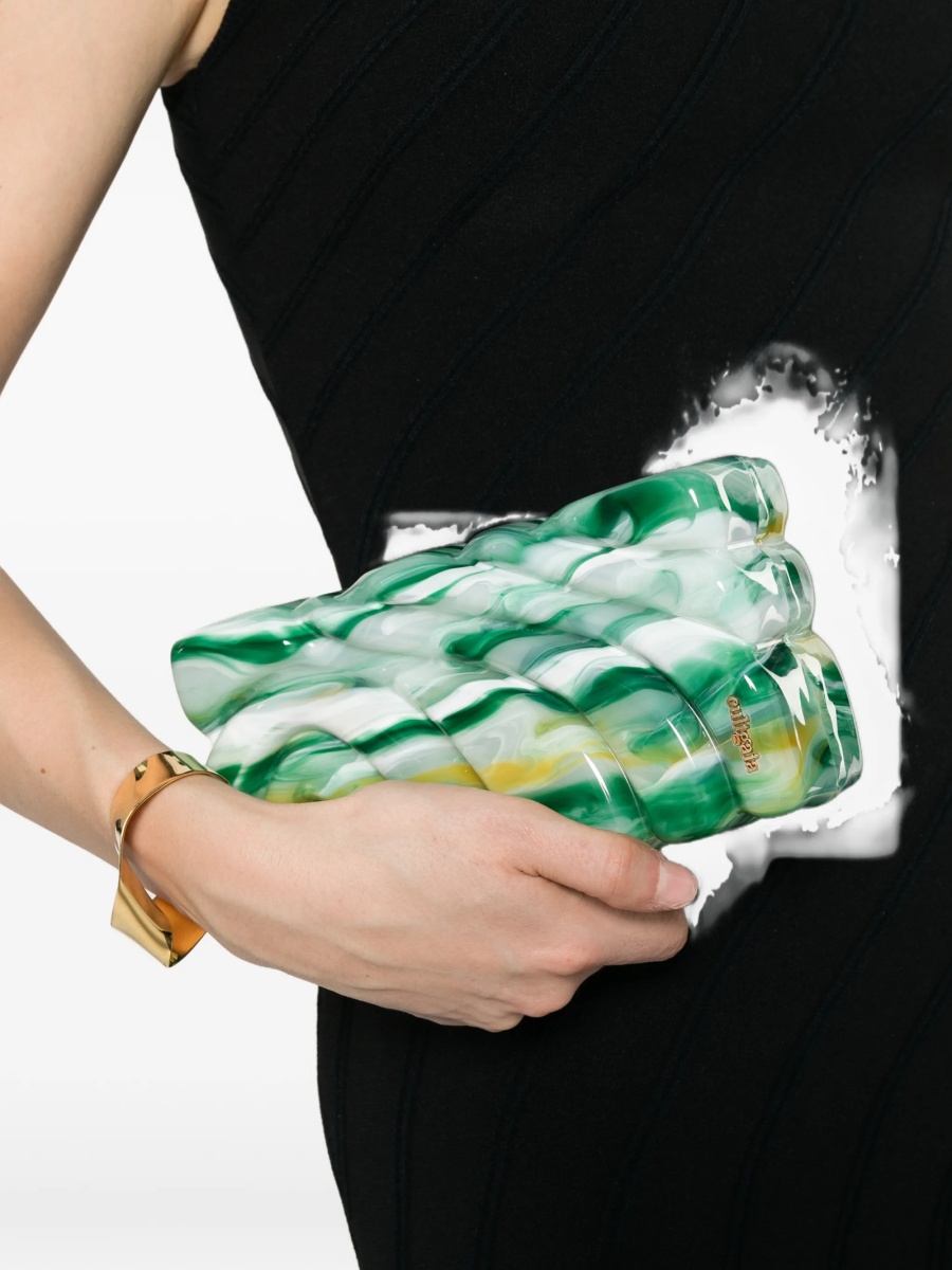 Geanta plic CULT GAIA verde din acrilic - Img 2