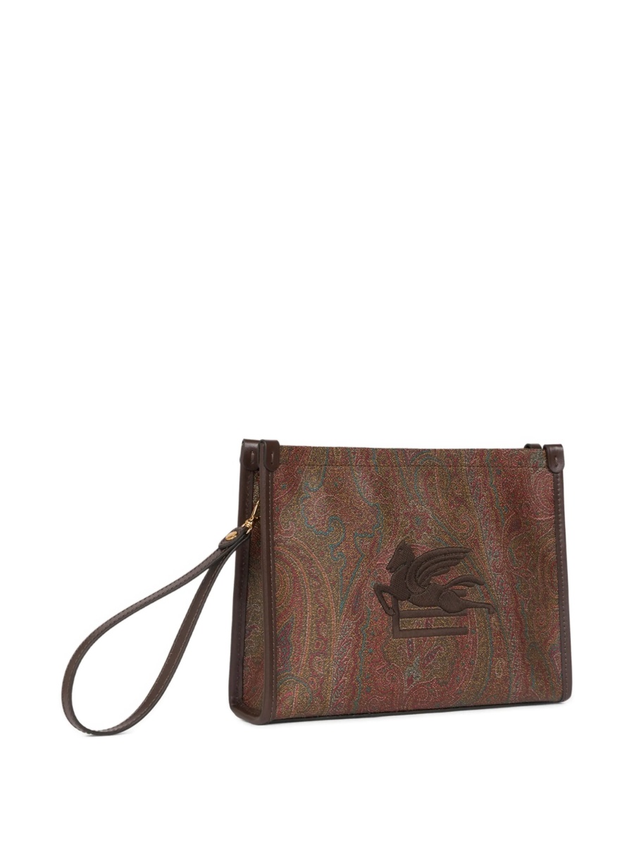Geanta plic ETRO maro din pvc si material textil - Img 3