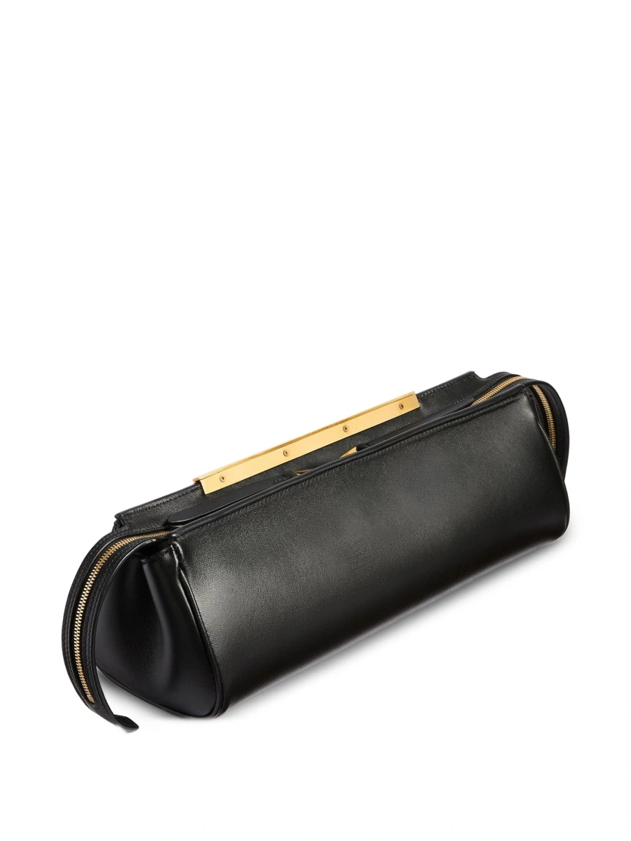 Geanta plic Khaite neagra din piele - Img 3