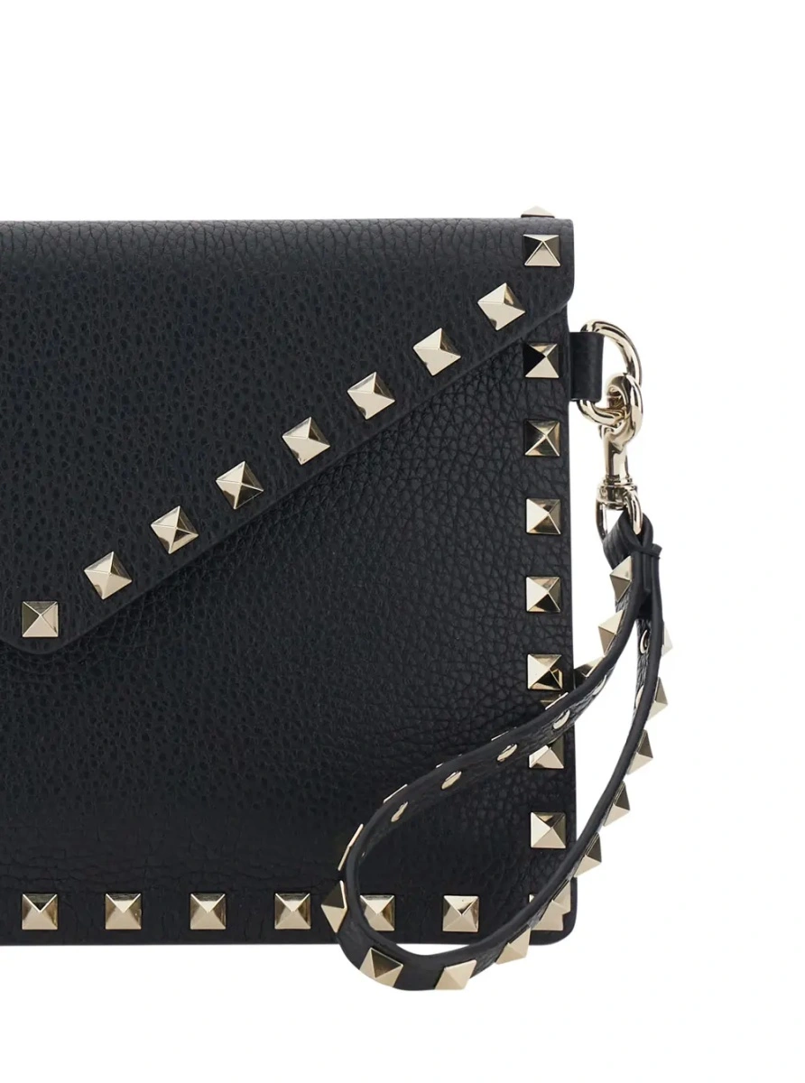 Geanta plic Valentino Garavani 'Rockstud' neagra din piele - Img 3