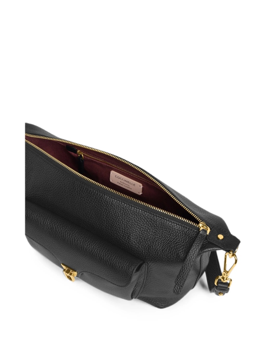 Geanta tip postas Coccinelle neagra din piele - Img 3