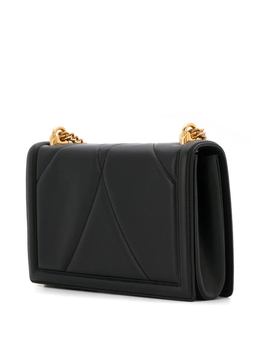 Geanta tip postas Dolce &amp; Gabbana Devotion neagra din piele - Img 3