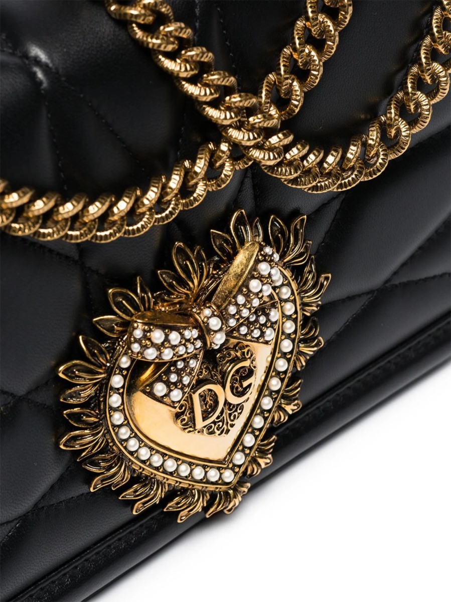 Geanta tip postas Dolce &amp; Gabbana Devotion neagra din piele - Img 5