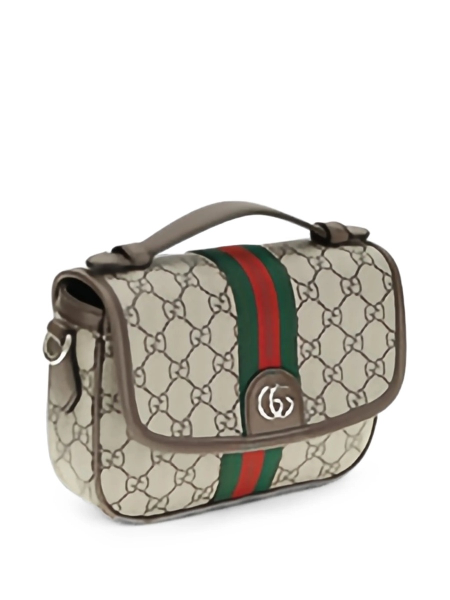Geanta tip postas Gucci neutra din material textil - Img 3