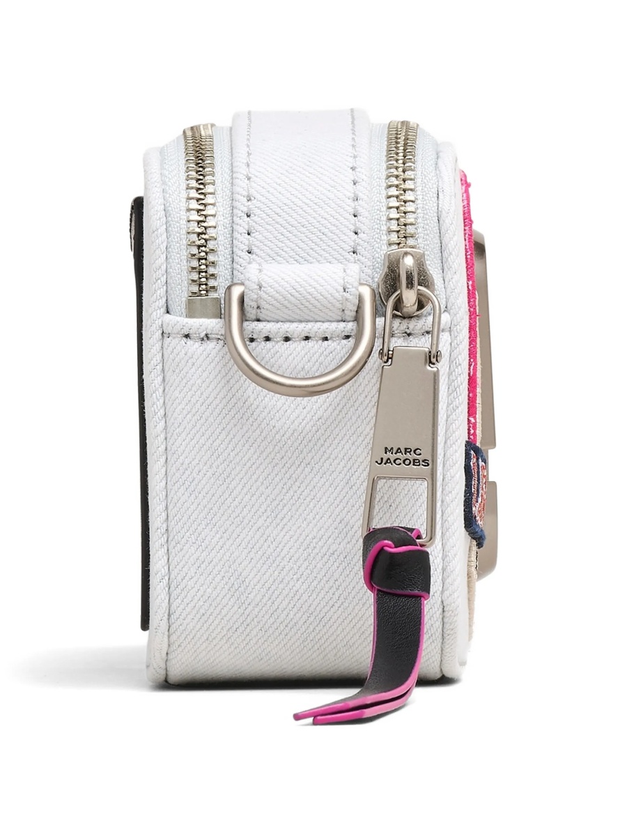 Geanta tip postas Marc Jacobs snapshot albastra din bumbac - Img 5