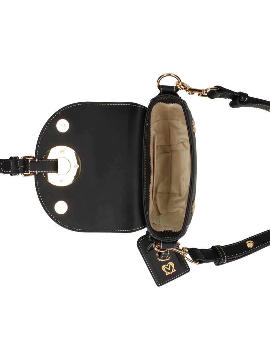Geanta tip postas Moschino neagra din poliuretan - Img 4