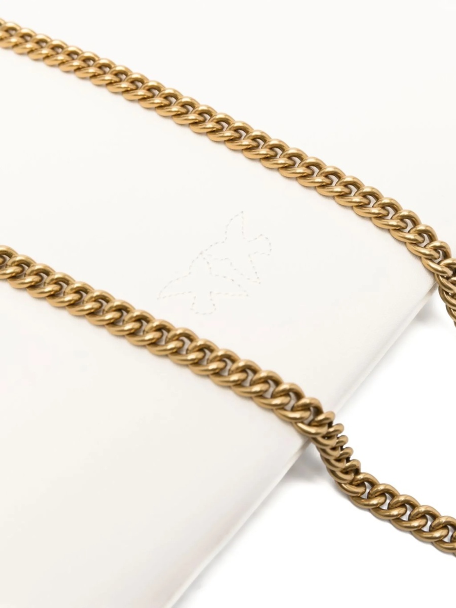 Geanta tip postas Pinko alba din piele - Img 4