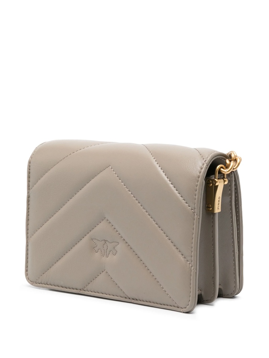 Geanta tip postas Pinko gri din piele - Img 3