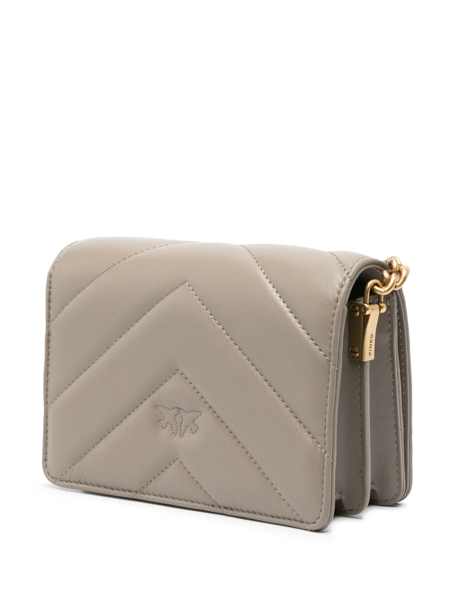 Geanta tip postas Pinko gri din piele - Img 3