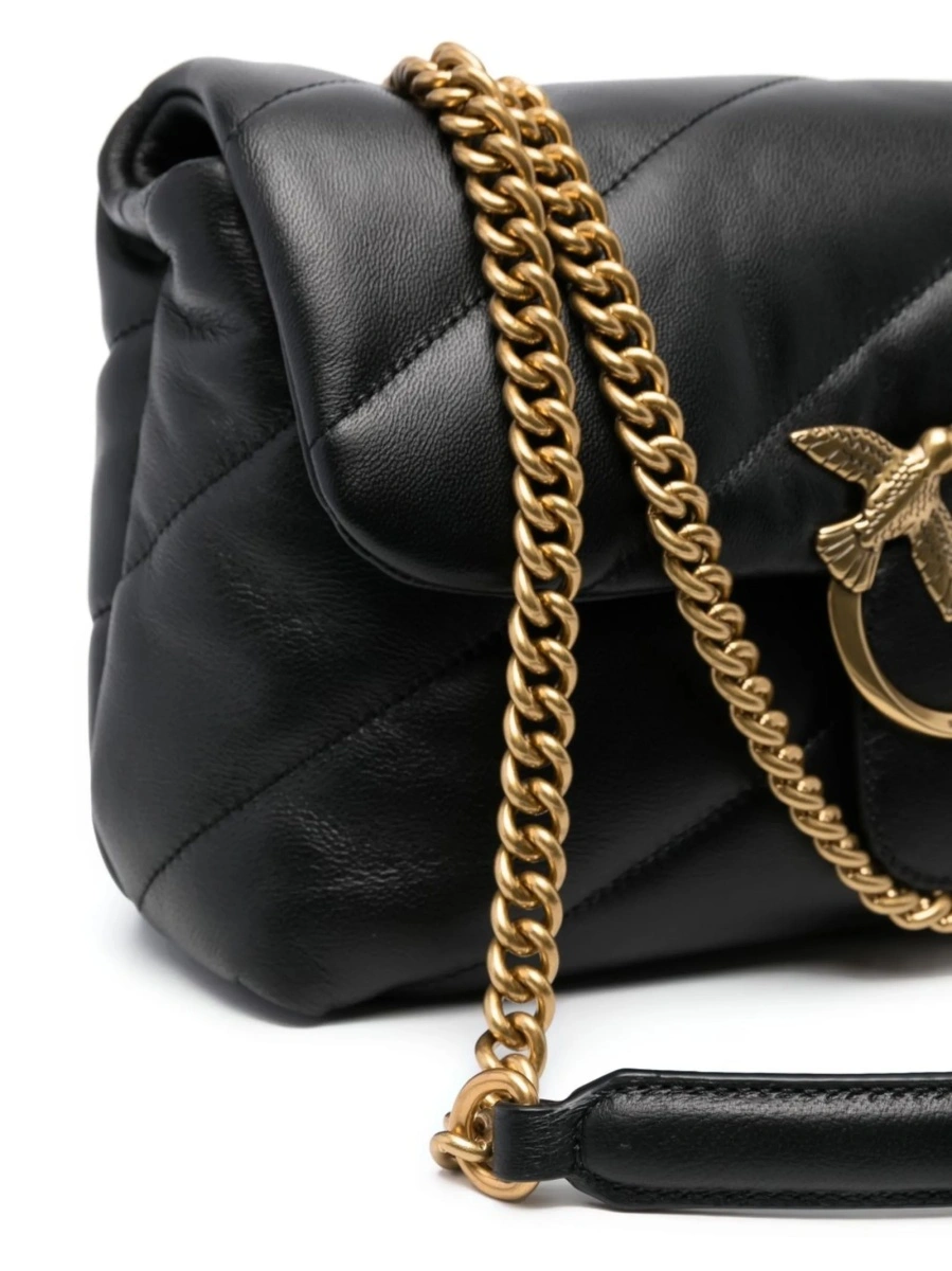 Geanta tip postas Pinko neagra din piele - Img 5