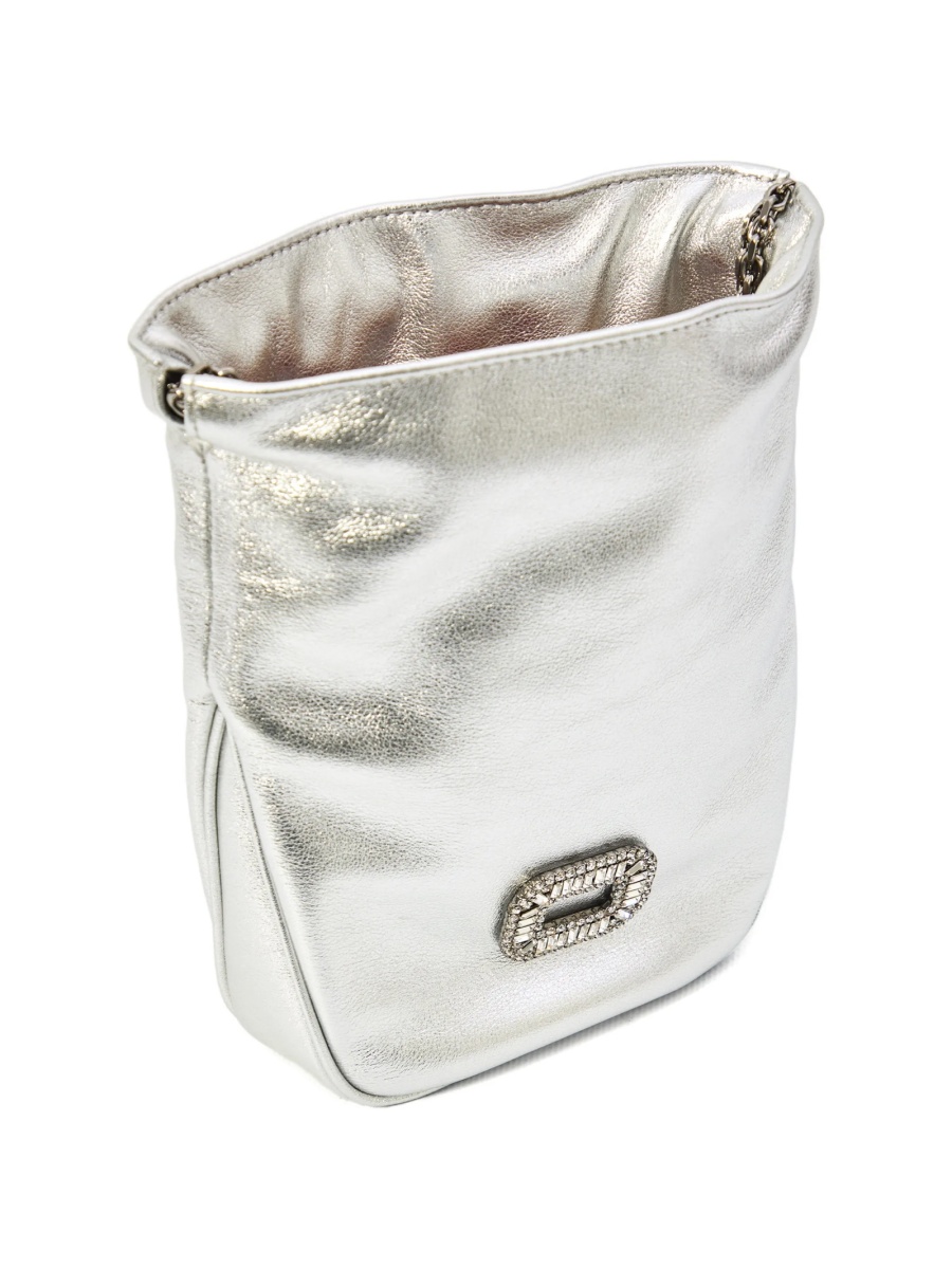Geanta tip postas Roger Vivier argintie din piele - Img 4