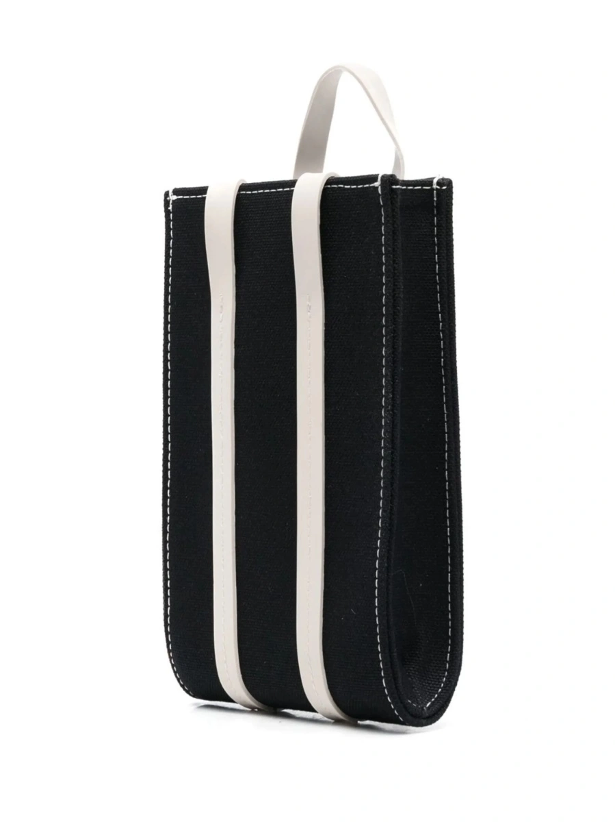 Geanta tip postas SUNNEI neagra din piele si material textil - Img 3