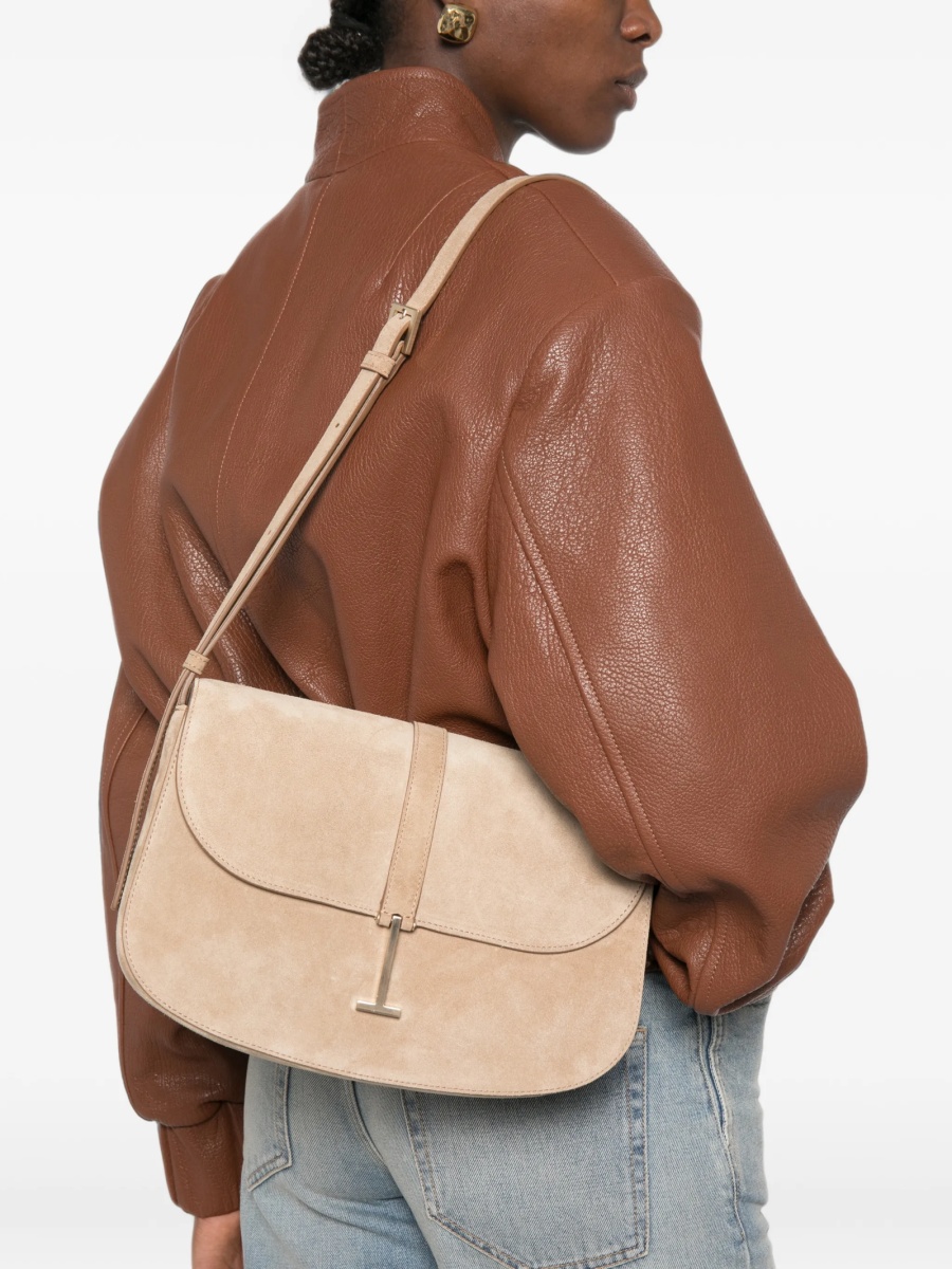 Geanta tip postas Tom Ford neutra din piele si piele intoarsa - Img 2