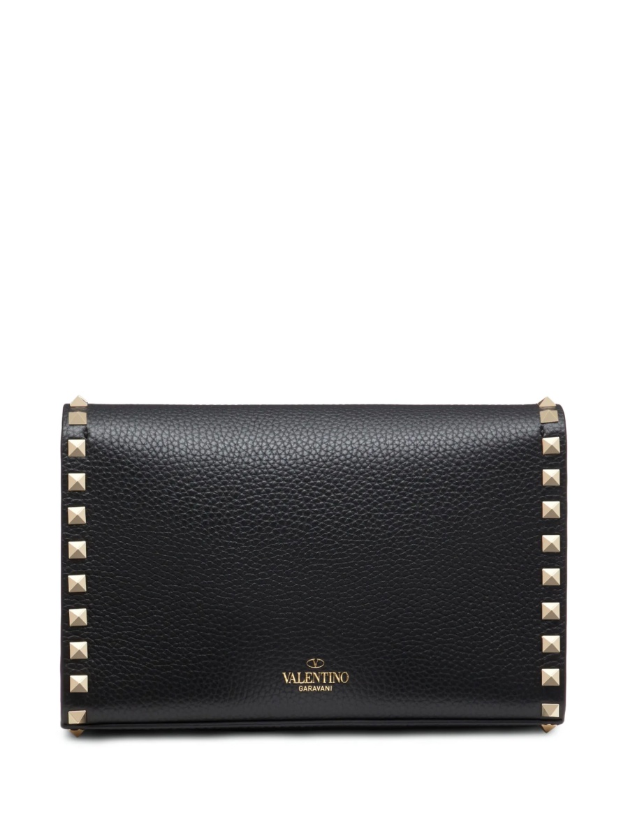 Geanta tip postas Valentino Garavani Rockstud neagra din metal si piele - Img 3