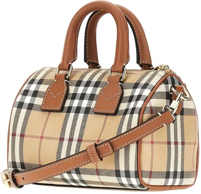 Genti Check coated canvas mini bowling bag - Img 2