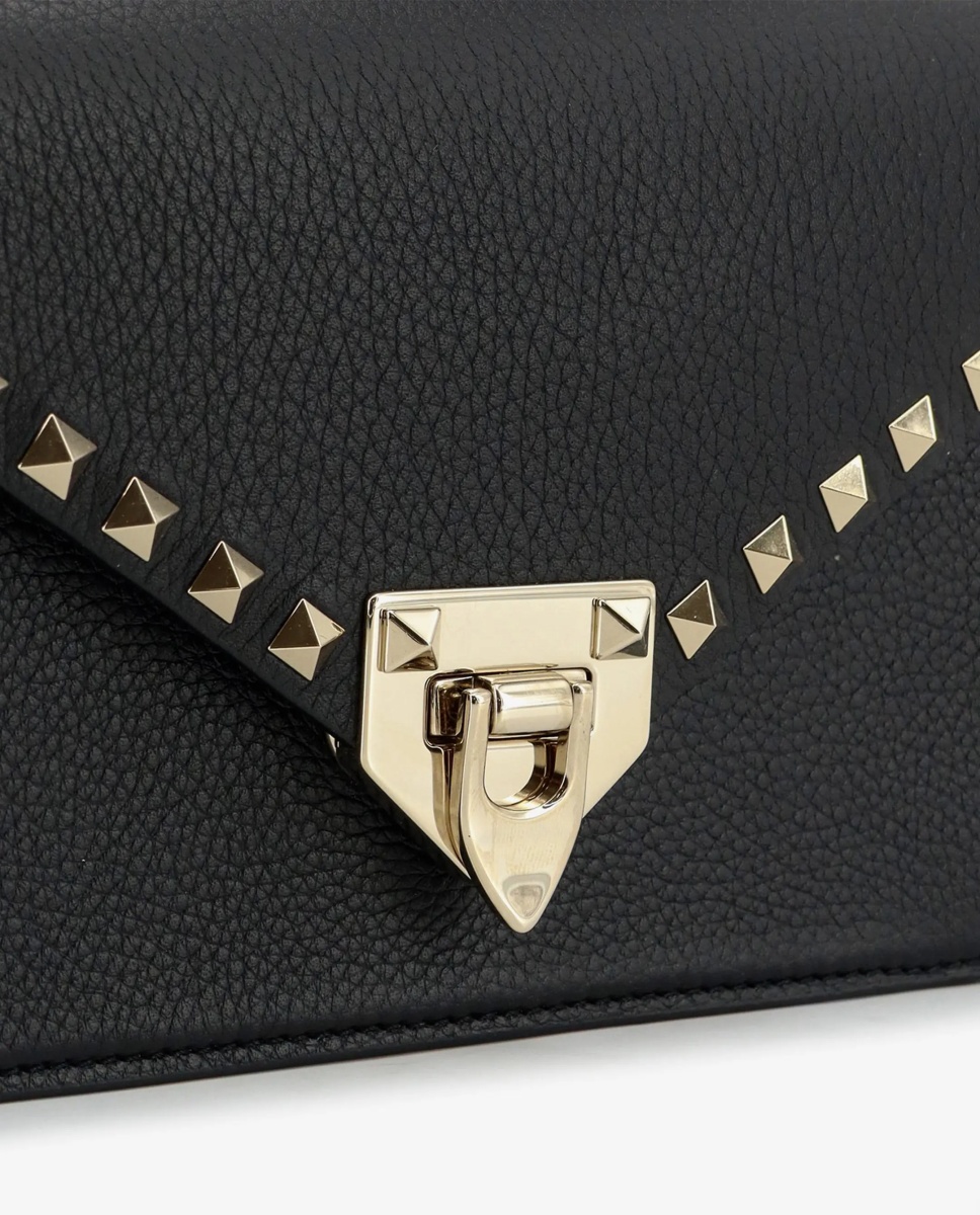 Genti Grained Calfskin Small Rockstud Crossbody Bag - Img 5