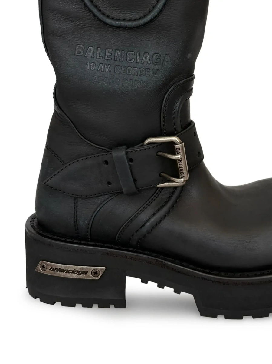 Ghete Balenciaga negre din piele - Img 5