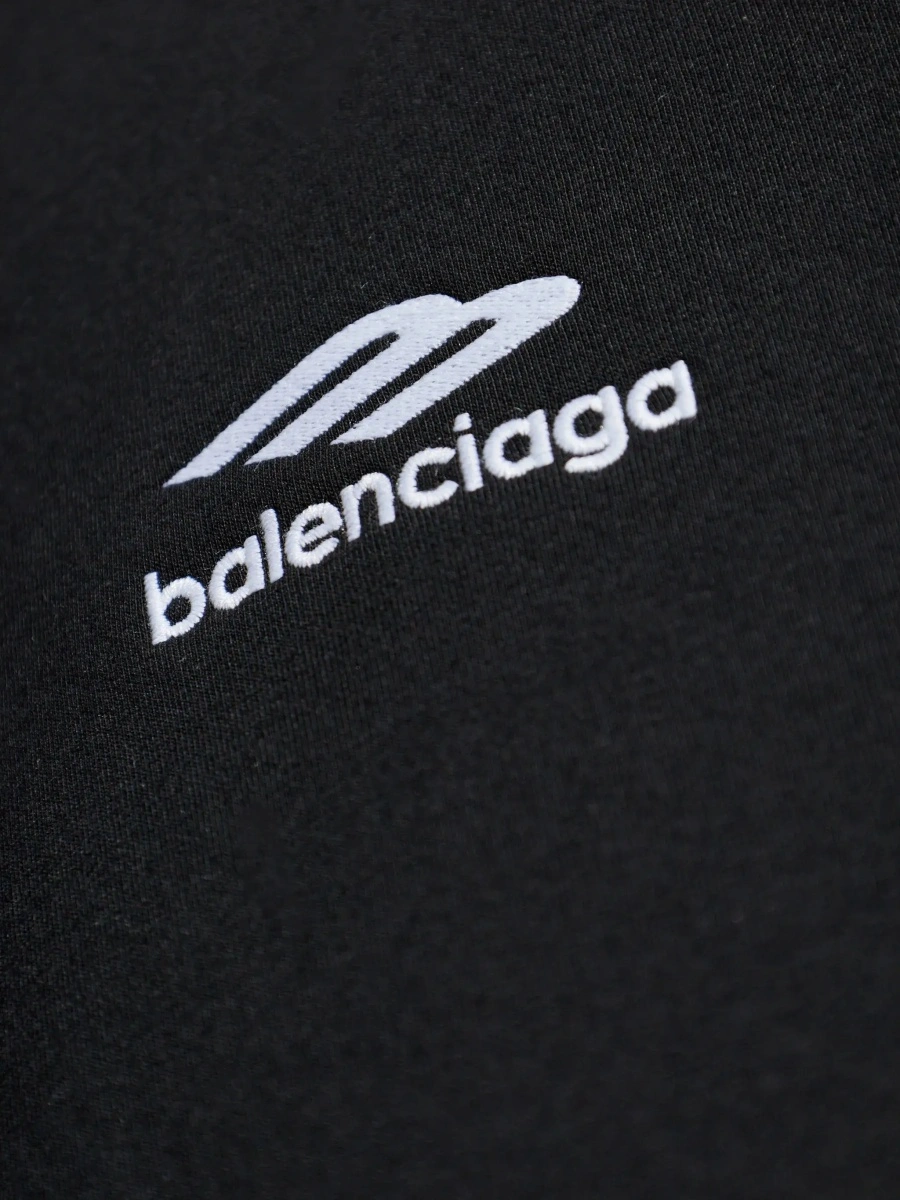 Hanorac Balenciaga negru din bumbac - Img 7