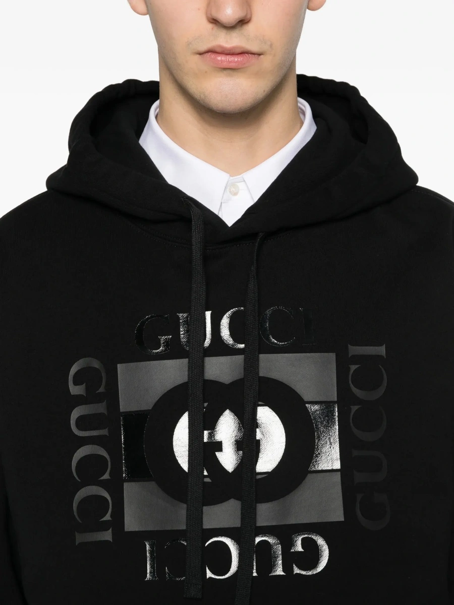 Hanorac Gucci negru din bumbac - Img 7