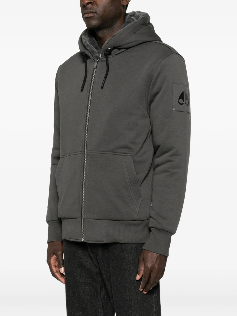 Hanorac Moose Knuckles gri din polyester si bumbac - Img 3