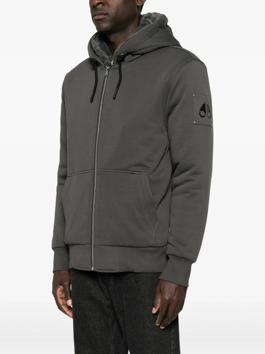 Hanorac Moose Knuckles gri din polyester si bumbac - Img 3