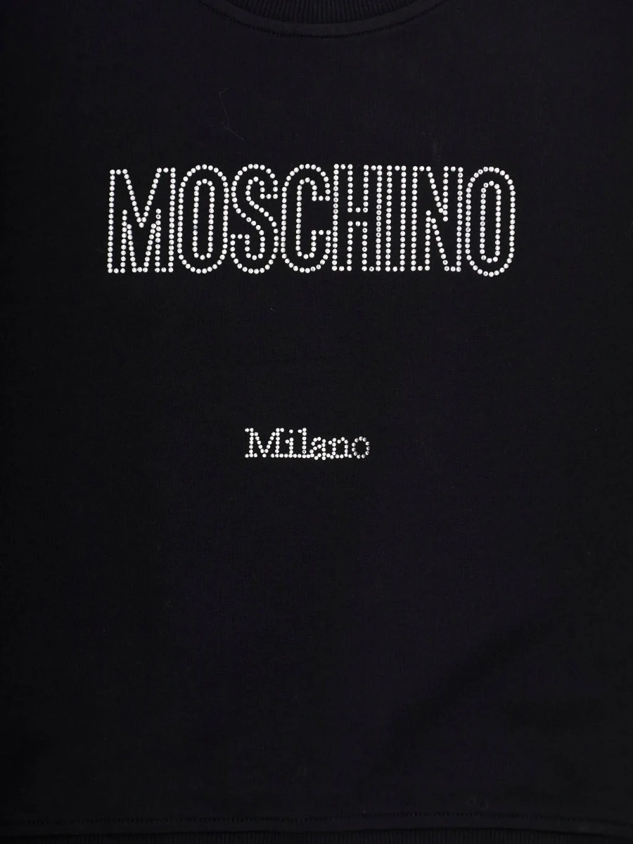 Hanorac MoschinoS negru din bumbac 'Logo' - Img 5