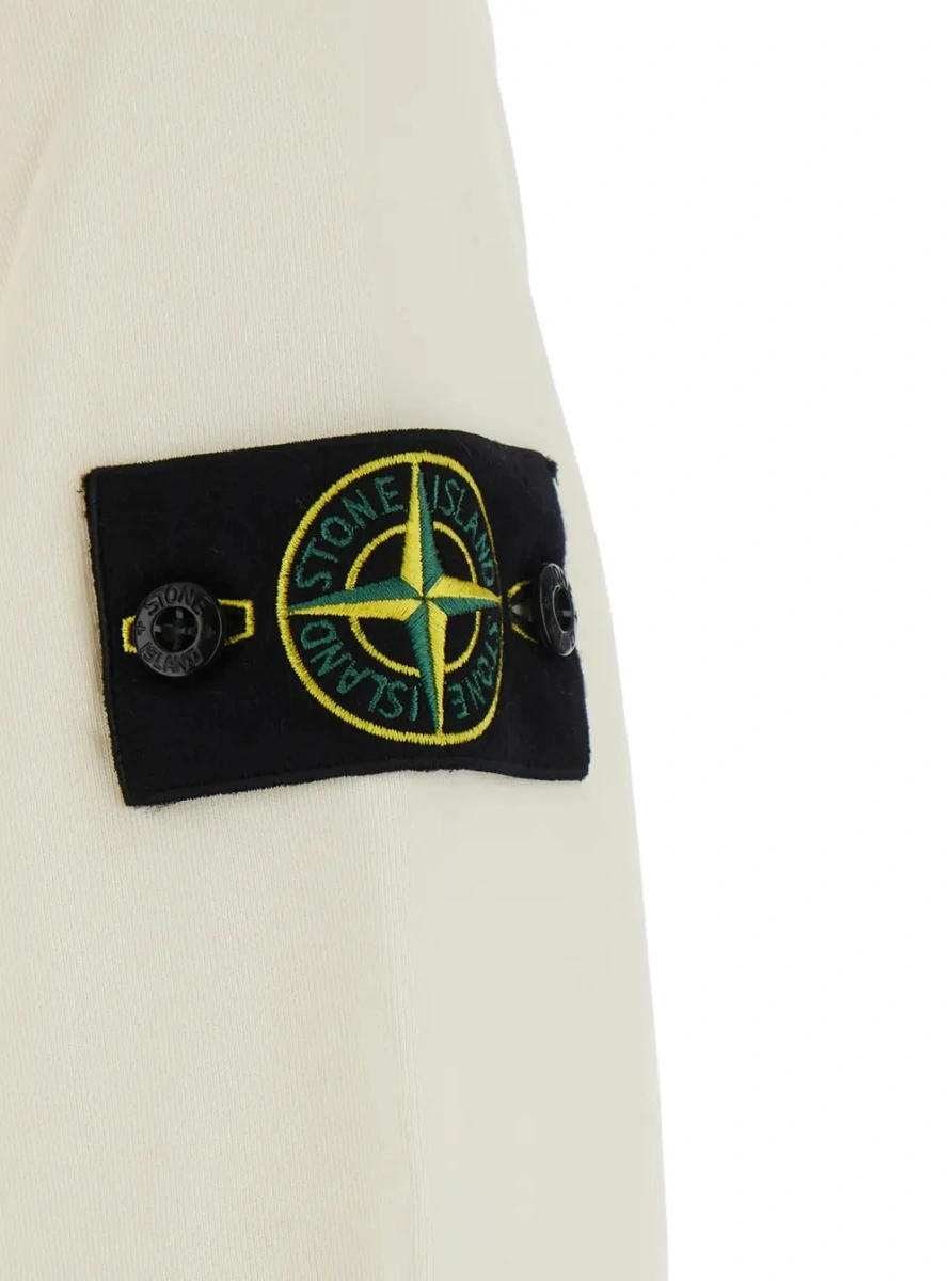 Hanorac Stone Island alb din bumbac - Img 3