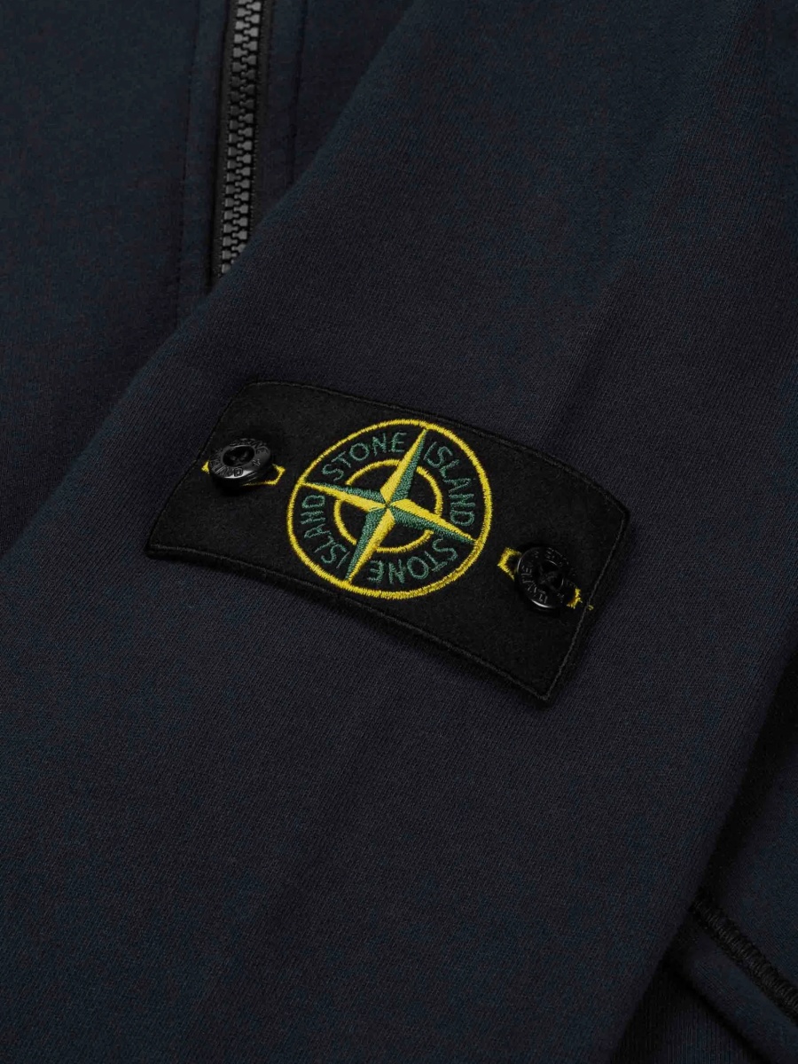 Hanorac Stone Island albastru din bumbac organic - Img 2