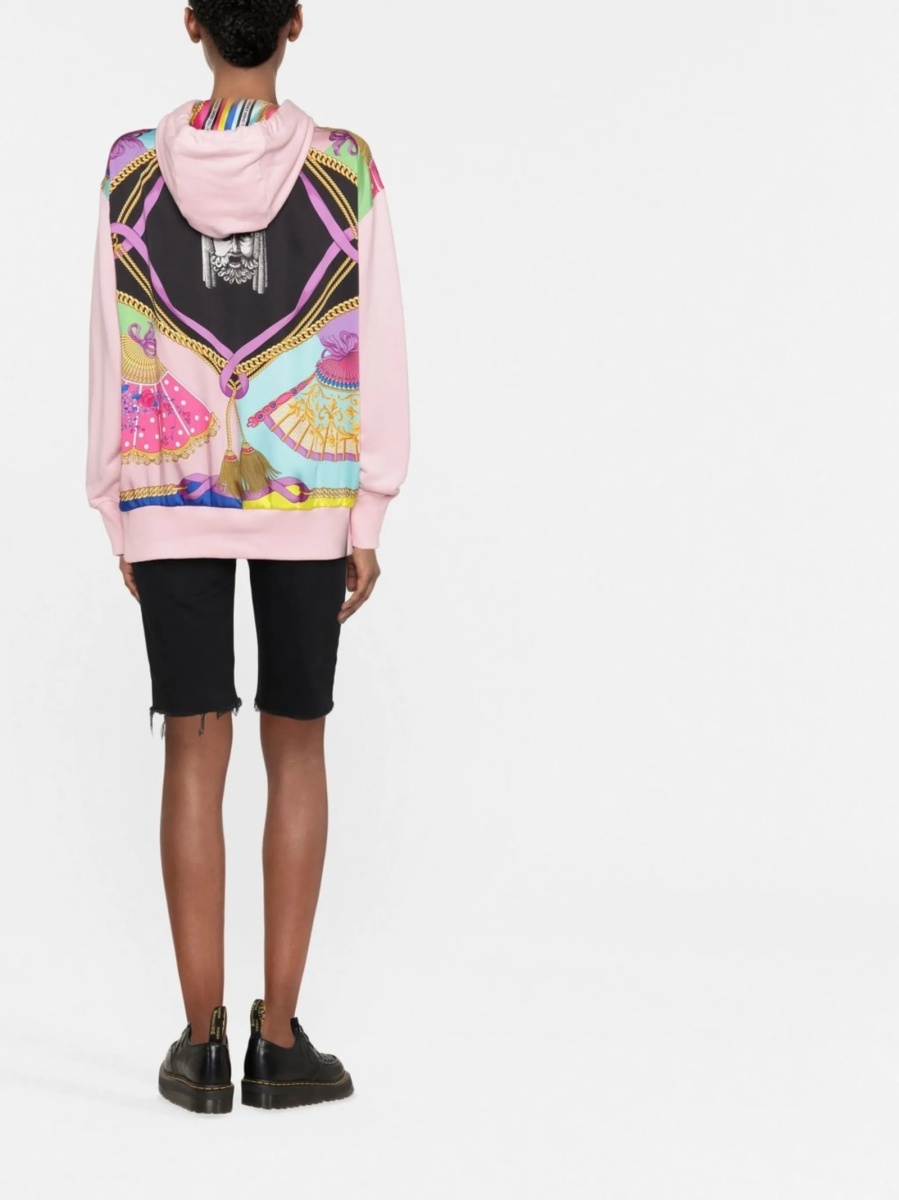 Hanorac Versace roz din polyester si bumbac - Img 4