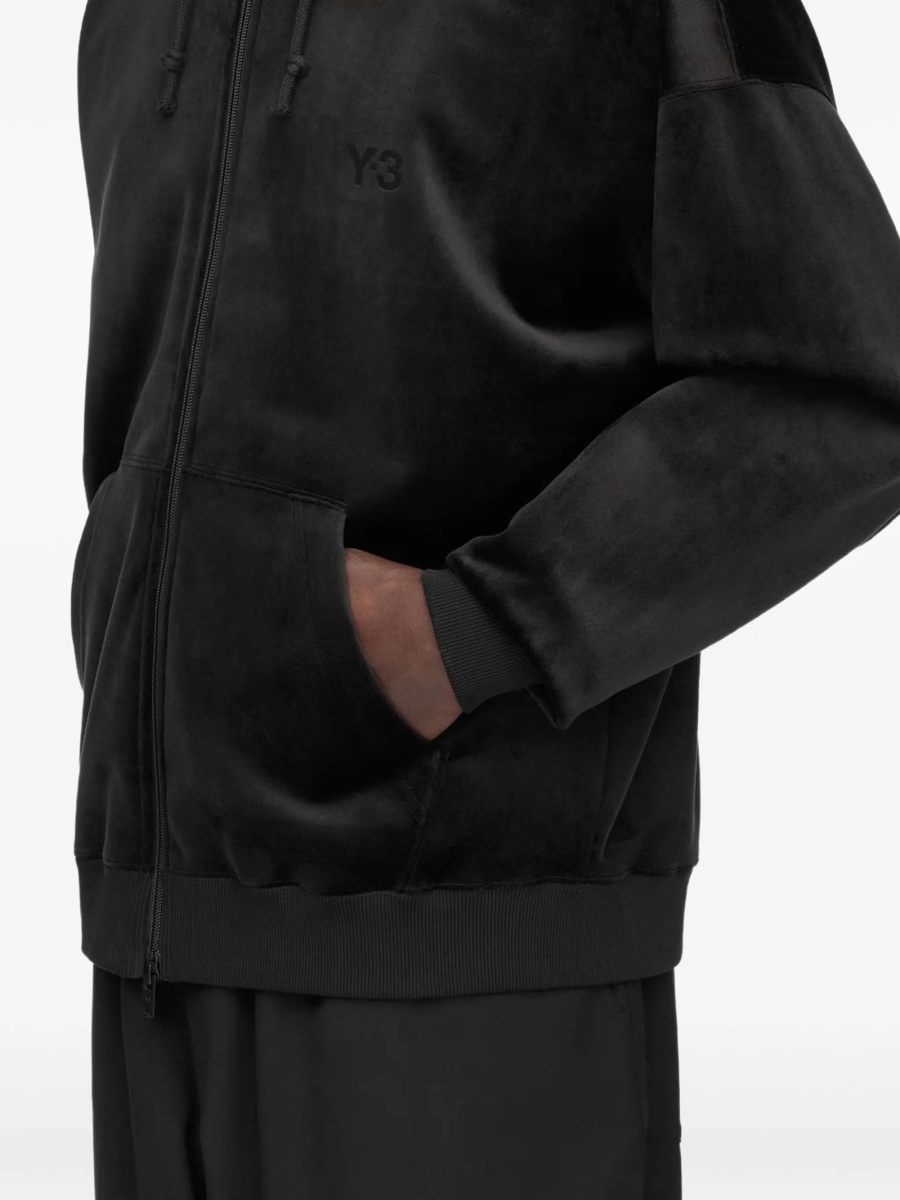 Hanorac Y-3 negru din elastan si poliester reciclat - Img 2