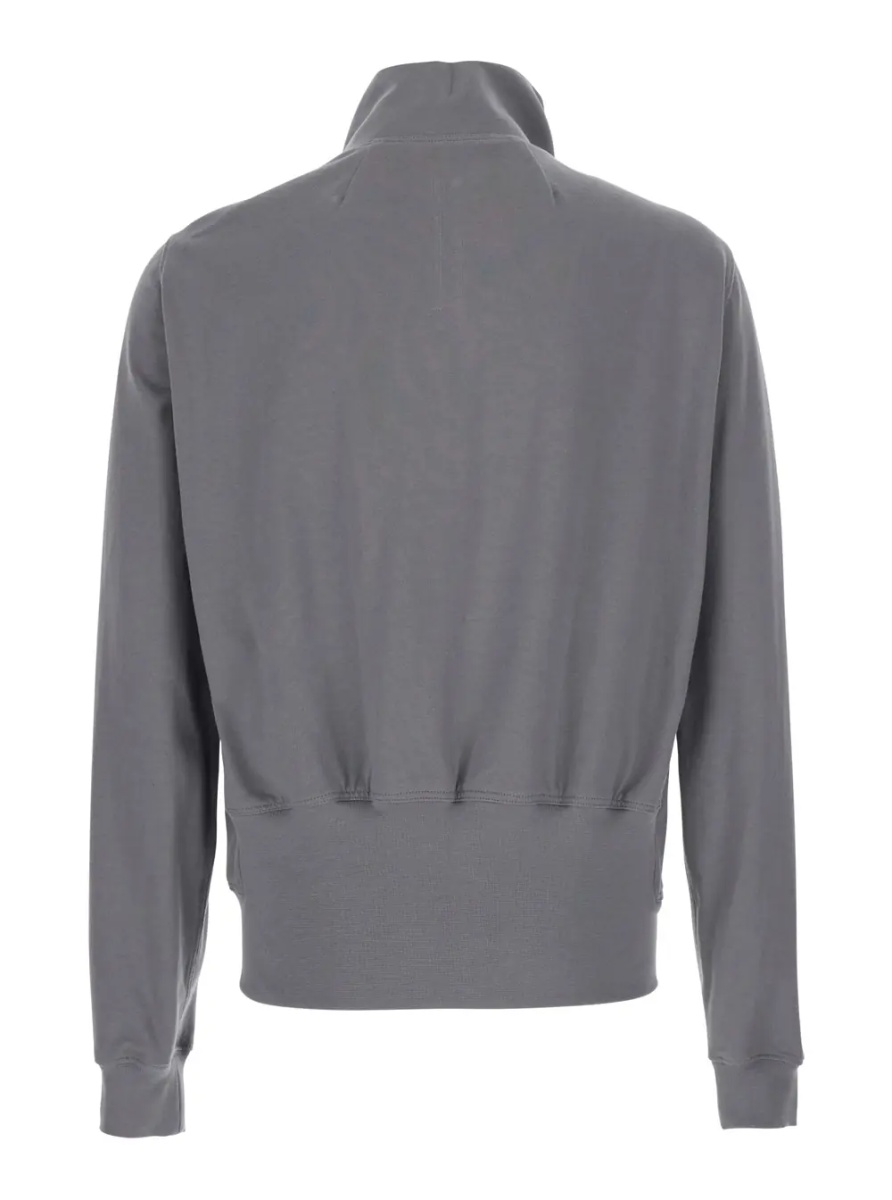 Hanorace 'BAUHAUS JOGGER' Grey Sweatshirt with high collar and asymmetrical zip closure in cotton for men - Img 2