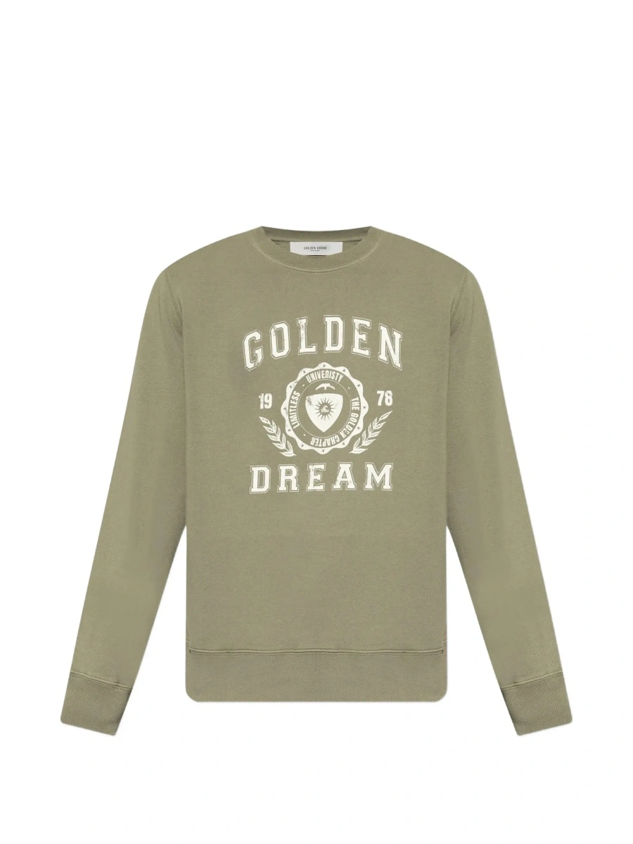 Hanorace Green Crewneck sweatshirt with Logo lettering on the front in cotton for men - Img 8