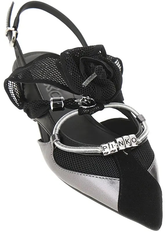 Incaltaminte Leather and mesh slingbacks - Img 2