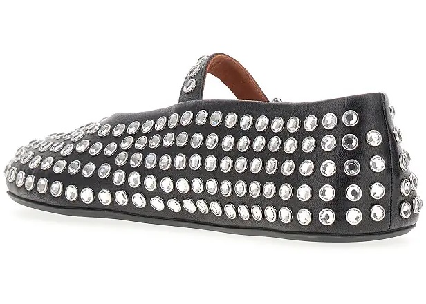 Incaltaminte Strass-embellished leather ballerinas - Img 3