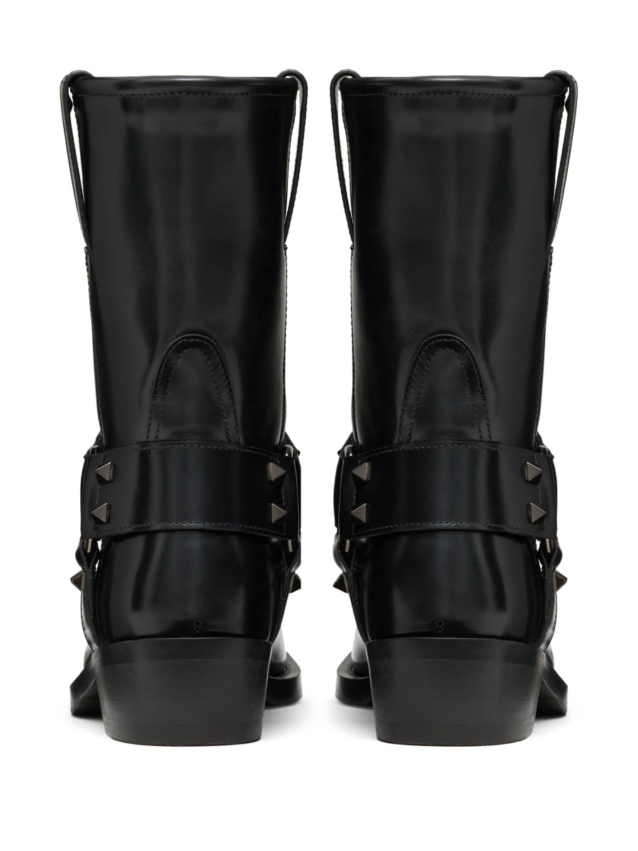 Incaltaminte Valentino Garavani Rockstud neagra din piele si metal - Img 3