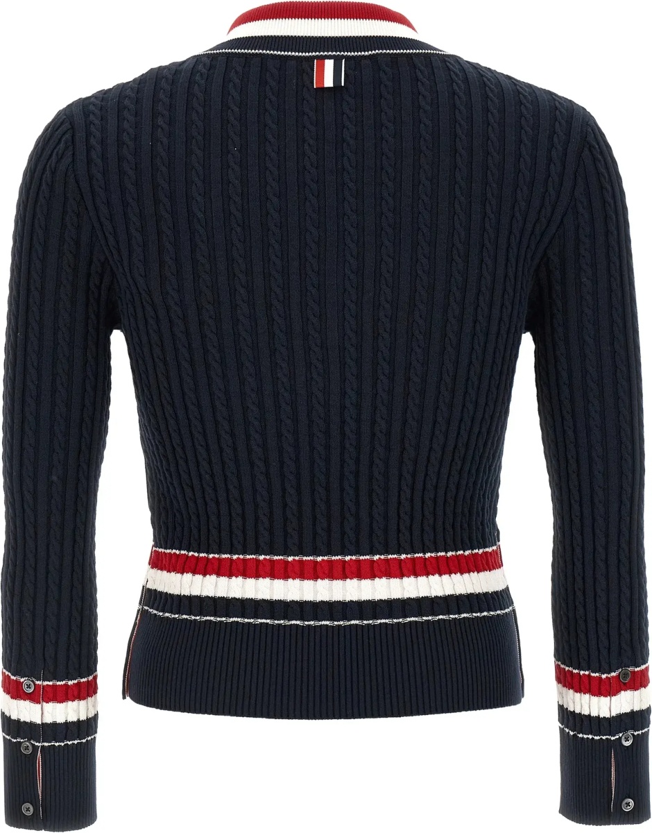 Intarsia cable-knit V-neck Sweater - Img 2