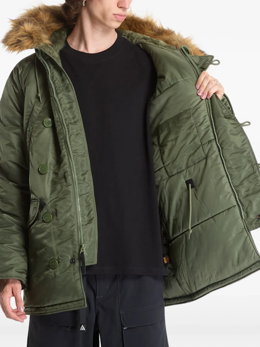 Jacheta Alpha Industries verde din nylon - Img 4