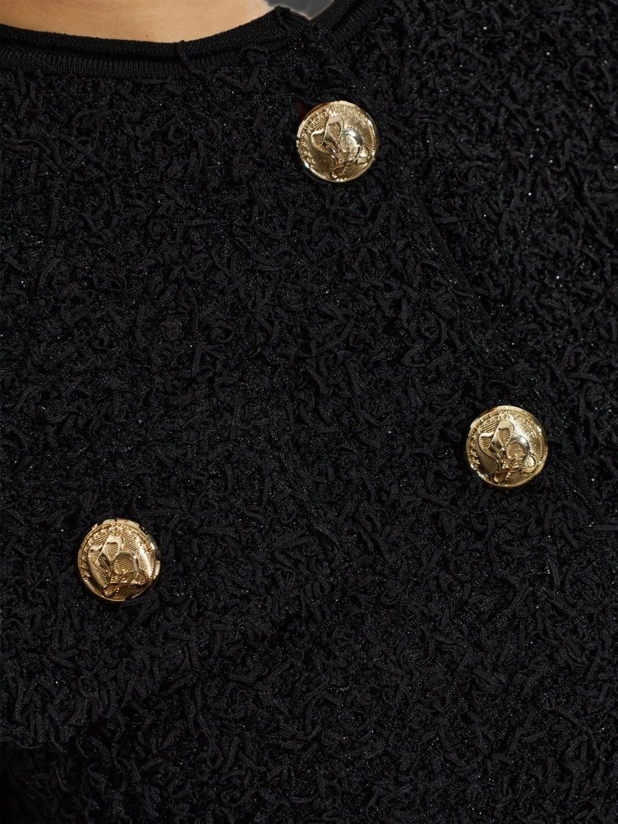 Jacheta Balmain neagra din tweed - Img 7